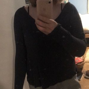 navy ribbed long sleeve